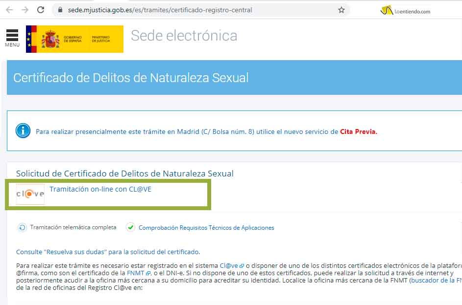 De qué forma bajar en línea el Certificado de Delitos de Naturaleza Sexual