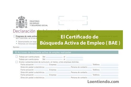 Cómo conseguir el Certificado de búsqueda activa de empleo (BAE)
