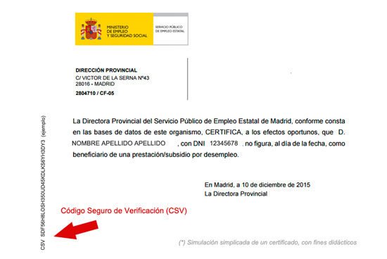 El Codigo Seguro de Verificación