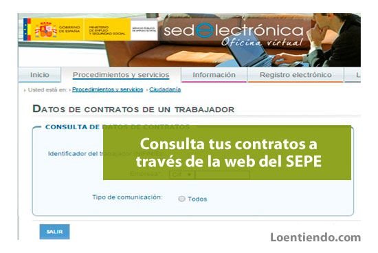 Cómo obtener una relación de tus contratos desde la web del SEPE