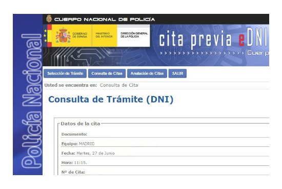 Consultar la cita para renovar el DNI