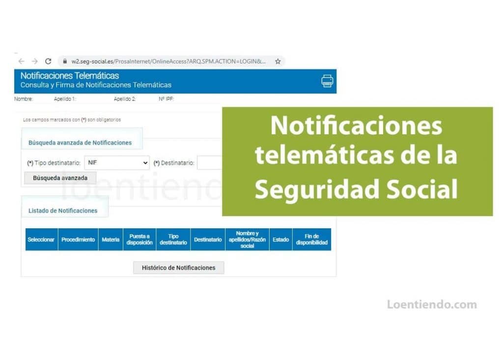 Consulta de notificaciones telemáticas de la Seguridad Social (INSS, TGSS)