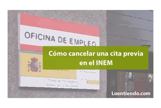 Cancelar cita previa INEM SEPE