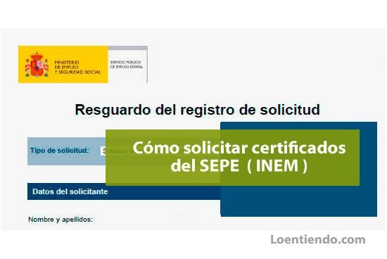 Certificados en el SEPE INEM