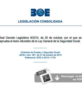 Ley General de la Seguridad Social (LGSS). Texto refundido