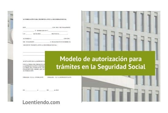 Modelo de autorización para hacer trámites en la Seguridad Social